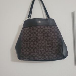 Coach Black and Gray Signature Tote